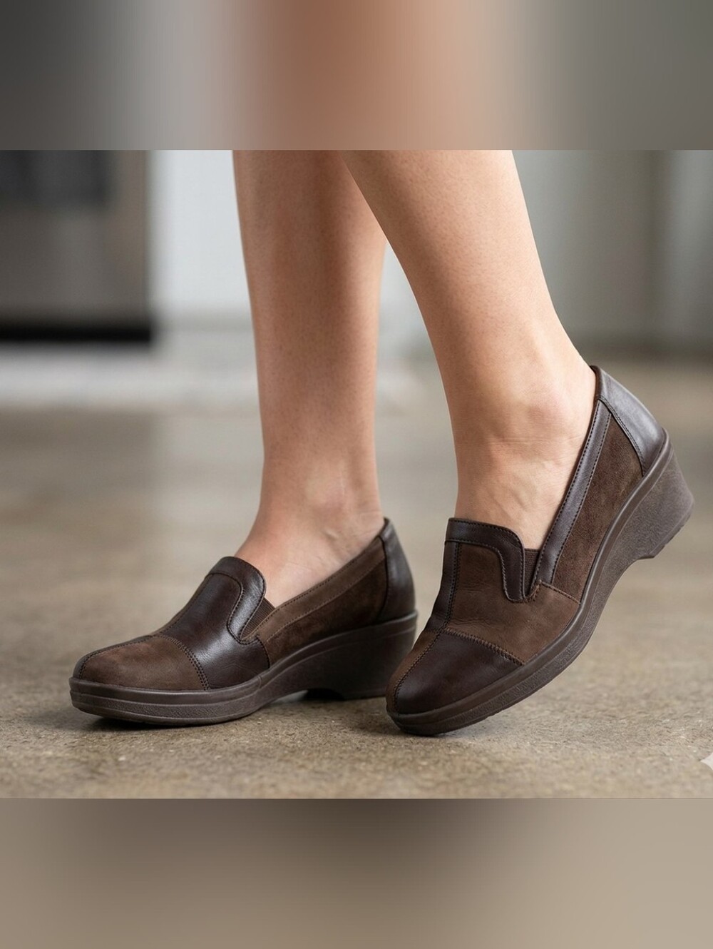 Rhode Brown Leather Loafers Women's UK 6.5 Classic Comfort Flats Office Slip-on